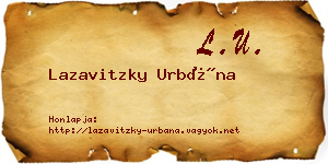 Lazavitzky Urbána névjegykártya